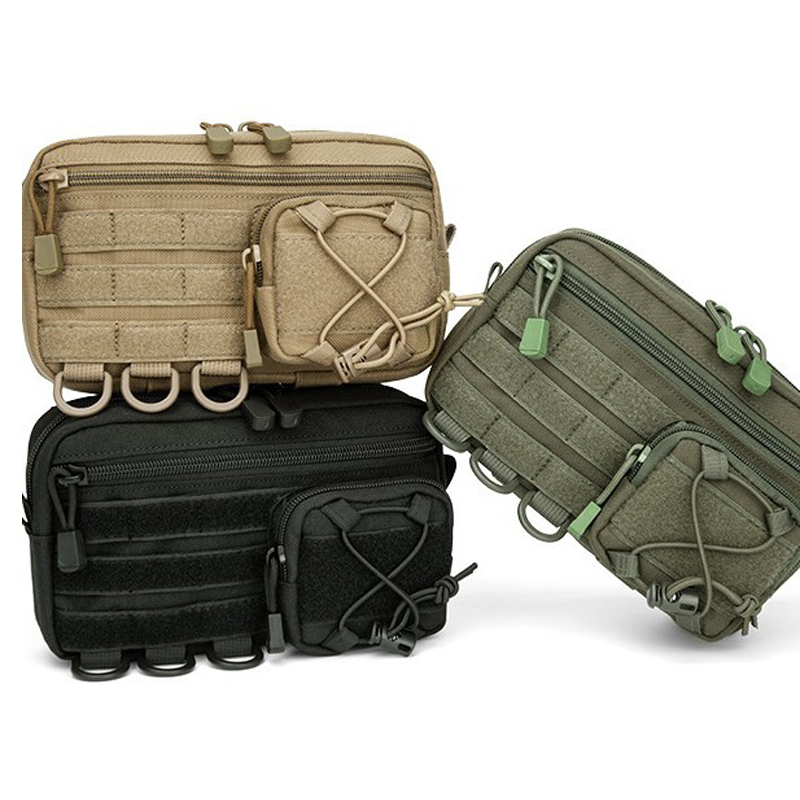 Edc Carry Belt Pouch - กระเป๋าคาดเอวแบบยุทธวิธี Molle แนวนอน พร้อมช่องใส่ของด้านหน้าแบบเชือกรูด กระเป๋า EMT