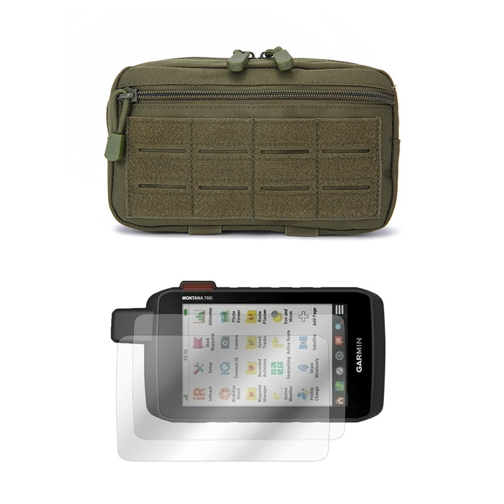 Edc Carry Belt Pouch - กระเป๋าคาดเอวแบบยุทธวิธีสำหรับกีฬา Molle EDC พร้อมฟิล์มกันรอยหน้าจอสำหรับ Garmin Montana