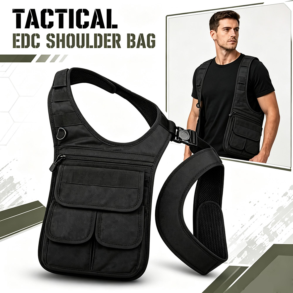 Edc Concealed Carry Sling Bag - กระเป๋าเครื่องมือแบบซ่อนใต้แขน Tactical MOLLE พร้อมช่องเก็บของหลายช่อง สำหรับการใช้งาน EDC