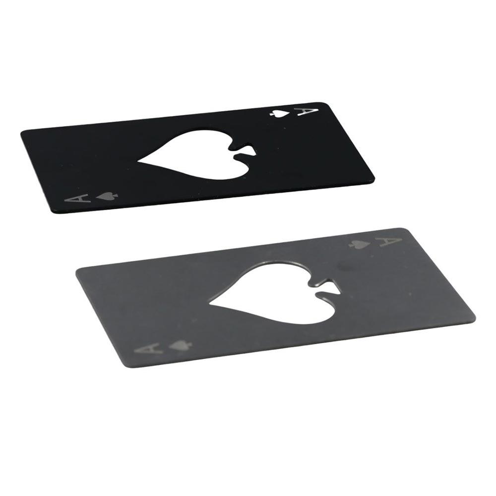 Multitool Credit Card - ที่เปิดขวดสแตนเลส สีเงิน/ดำ รูปทรงจอบ ขนาดเท่าบัตรเครดิต อุปกรณ์เปิดขวดไวน์แบบสร้างสรรค์