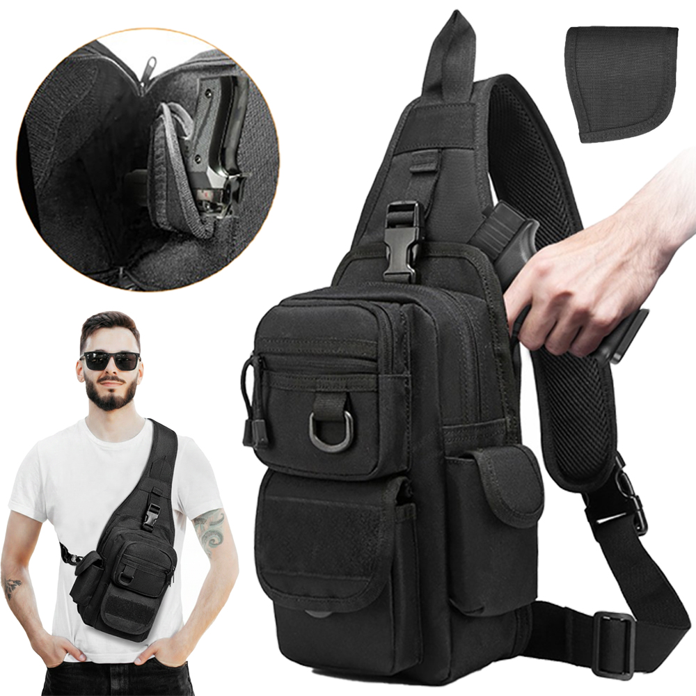 Edc Carry Pistols - กระเป๋าปืนพกพาแบบยุทธวิธี กระเป๋าใส่ปืนแบบซ่อน กระเป๋าสะพายข้าง กระเป๋าเป้สะพายไหล่ กระเป๋าคาดอก พร้อมซองปืนพกพา