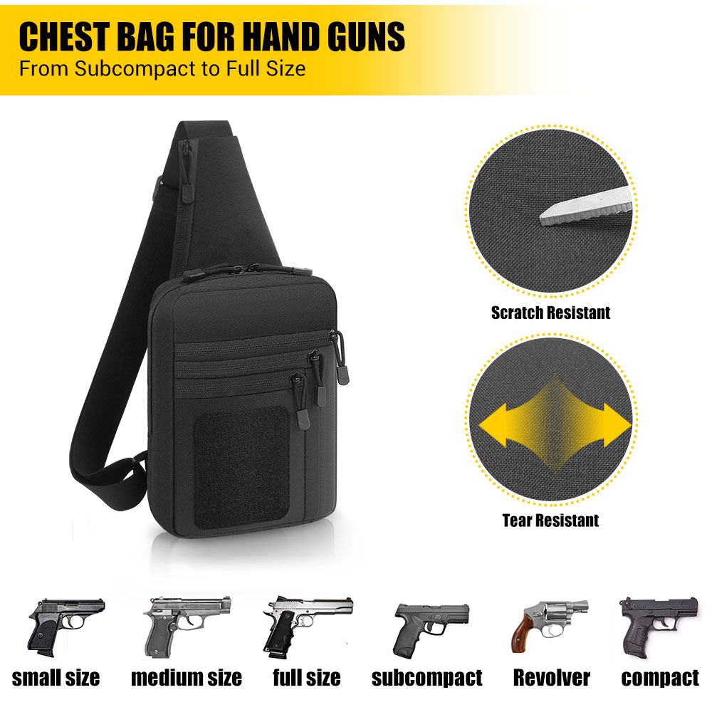 ยุทธวิธีปืนพกปืนปกปิดพกพาปืน H - Edc Concealed Carry Sling Bag บทวิจารณ์และราคา