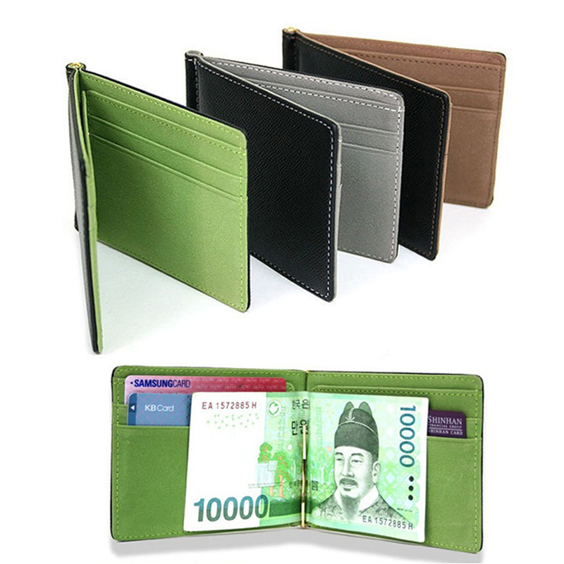Slimผู้ชายหนังเงินคลิปกระเป๋าส - Money Clip Magnetic บทวิจารณ์และราคา