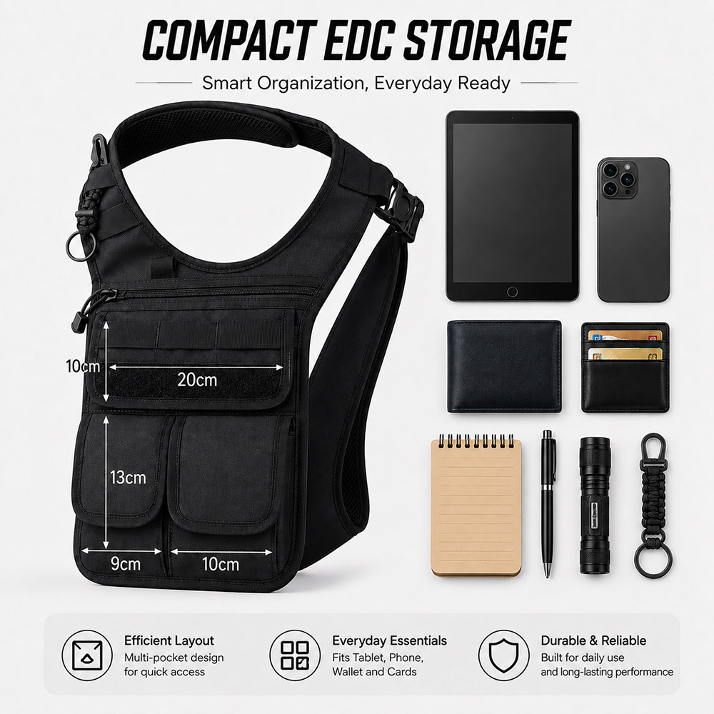 กระเป๋าเครื่องมือแบบซ่อนใต้แขน - Edc Concealed Carry Sling Bag บทวิจารณ์และราคา