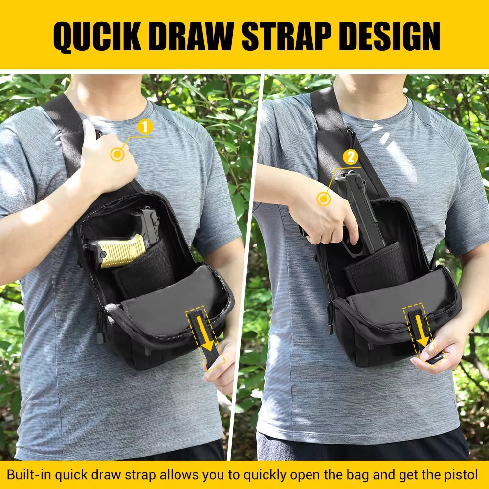 กระเป๋าปืนพกยุทธวิธี กระเป๋าซ่ - Edc Concealed Carry Sling Bag บทวิจารณ์และราคา